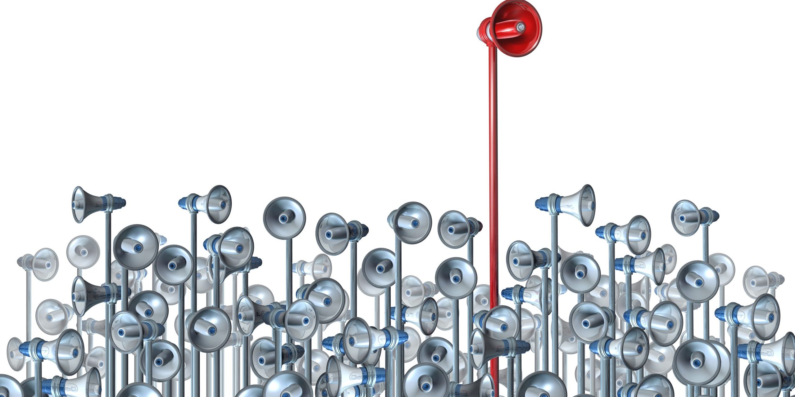 Communications,Leader,Concept,With,A,Red,Bullhorn,Or,Megaphone,Rising
